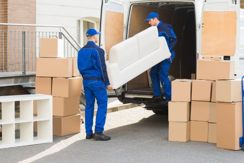 Commercial moving team working on an office relocation in Highbury