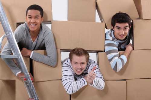Careful loading of household items for flat removals in Highbury