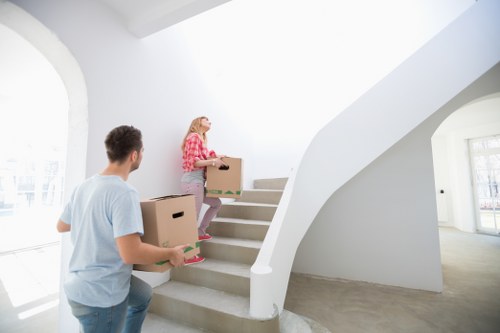 Local moving truck loading furniture for a Highbury property move